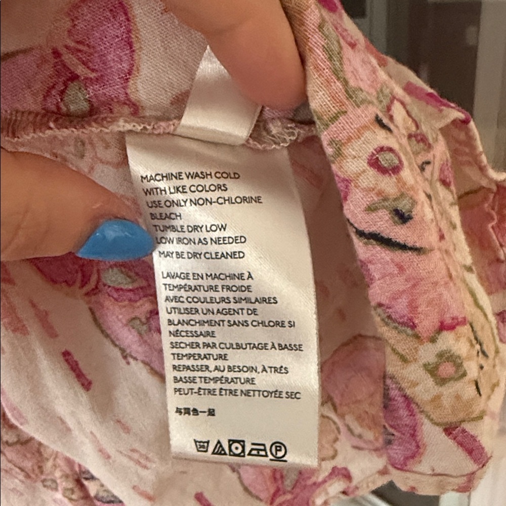 Free People Floral Ruffle Hem Sleeveless Tunic - Pink Multi - Picture 5 of 9